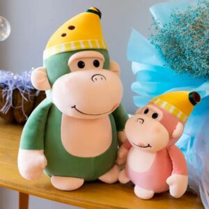 1426 Monkey - 30 CM BANANA - Pink, Green - MOQ 2