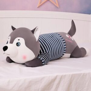 1592 Dog 60 CM HUSKY - Grey, Orange - MOQ 2