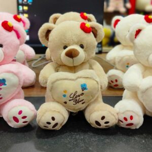 1278 Teddy Bear - 35 CM ILU - Pink, Brown, Cream - MOQ 3
