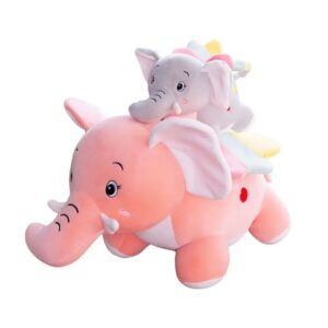 1626 Elephant 40 CM WINGS - Pink, Grey - MOQ 2